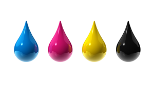 CMYK Colors Ink Drops